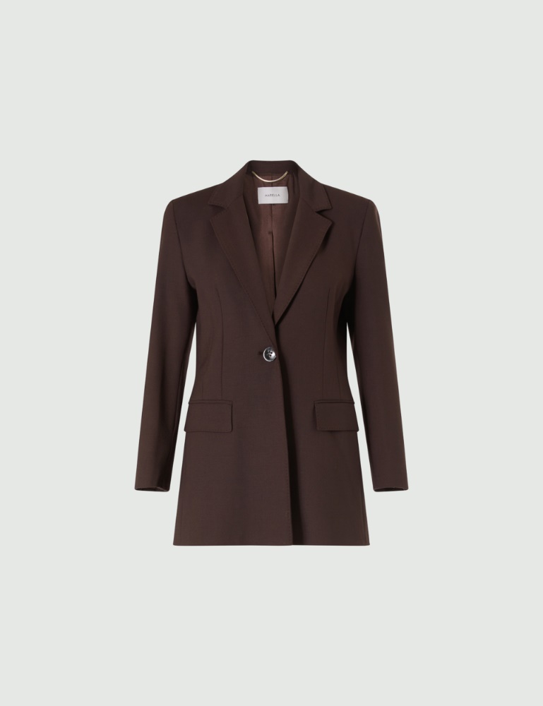 Semi-fitted blazer - Brown - Marella - 2
