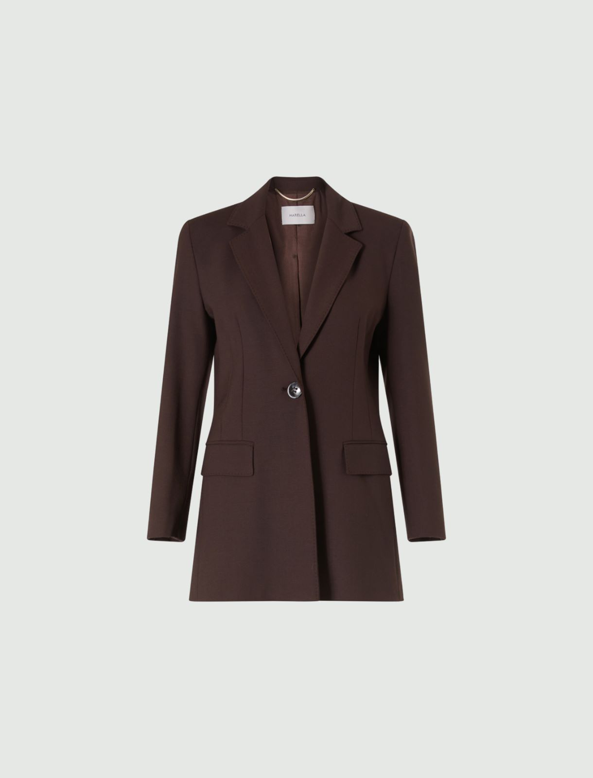 Semi-fitted blazer - Brown - Marina Rinaldi - 5