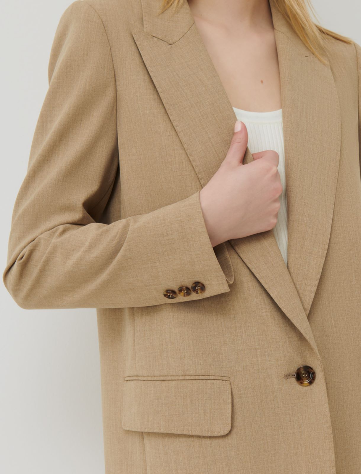 Single-breasted blazer - Hazelnut brown - Marina Rinaldi - 4