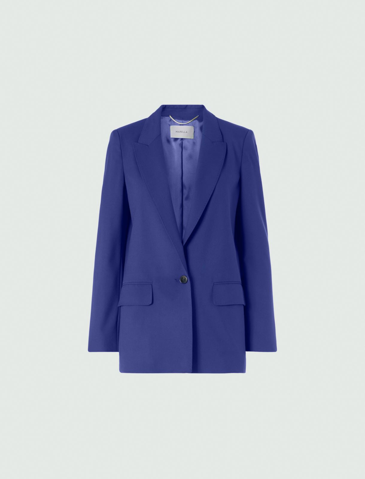 Single-breasted blazer - Cornflower blue - Marina Rinaldi - 5