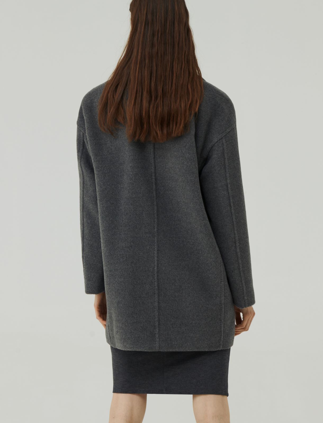 Pure wool pea coat - Melange grey - Marella - 2