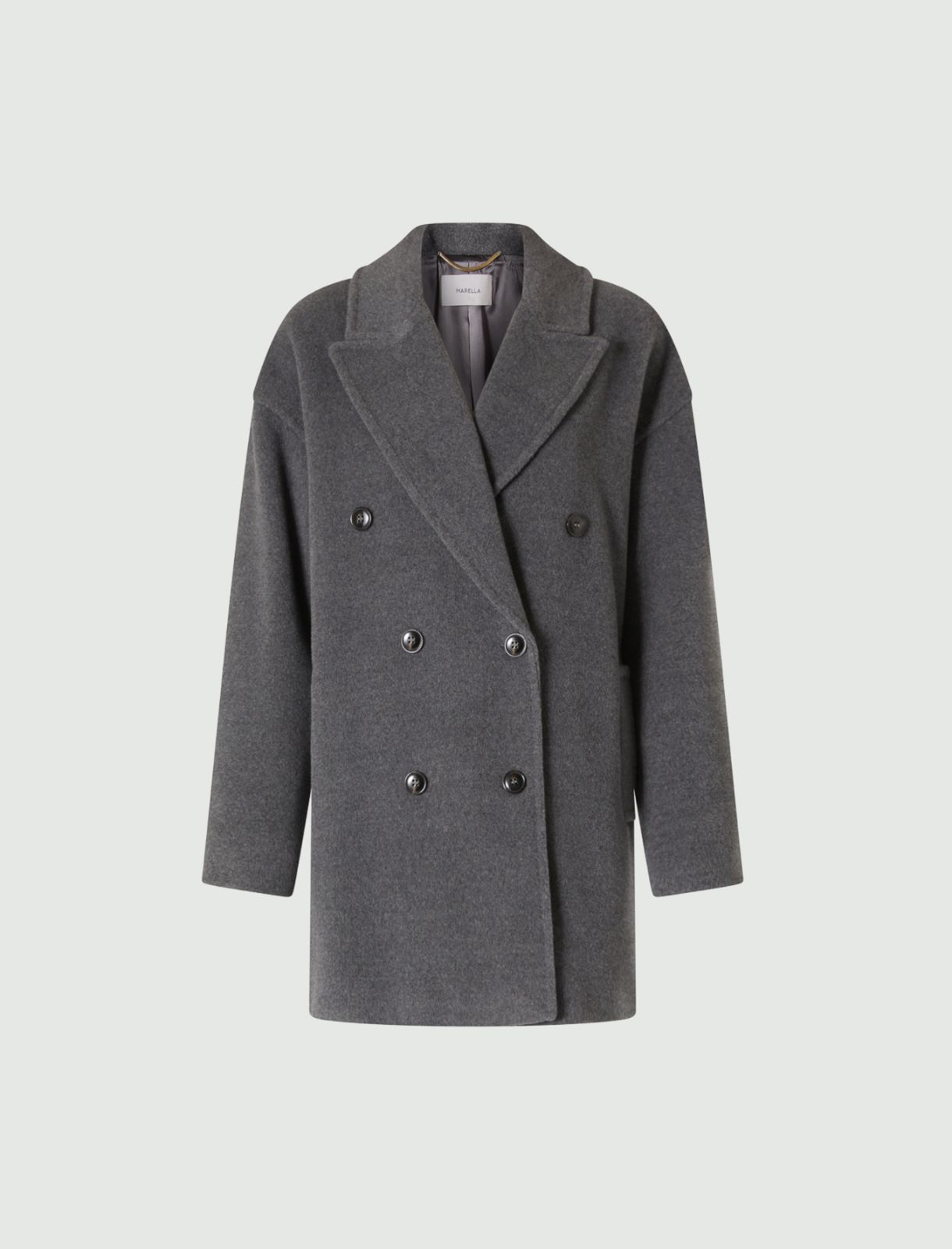 Pure wool pea coat - Melange grey - Marella - 5
