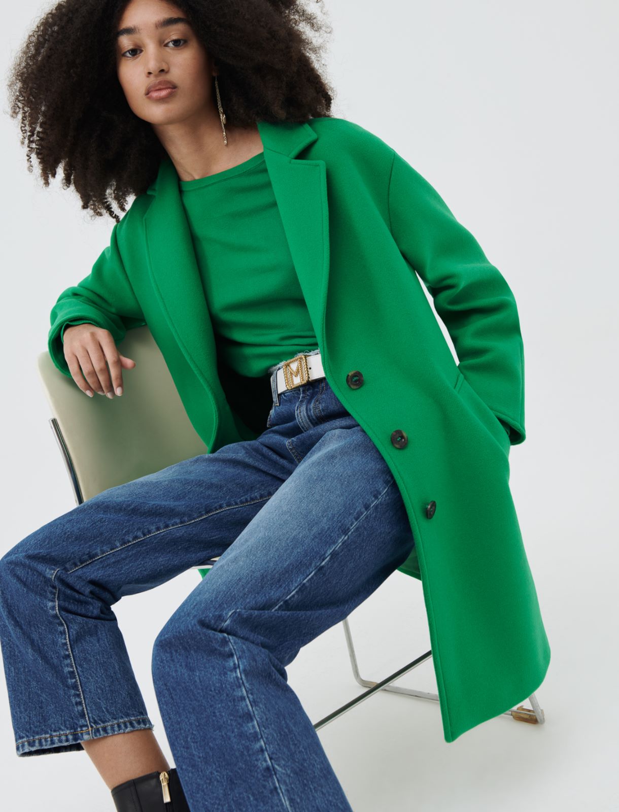 Cappotto in panno, verde - Marella