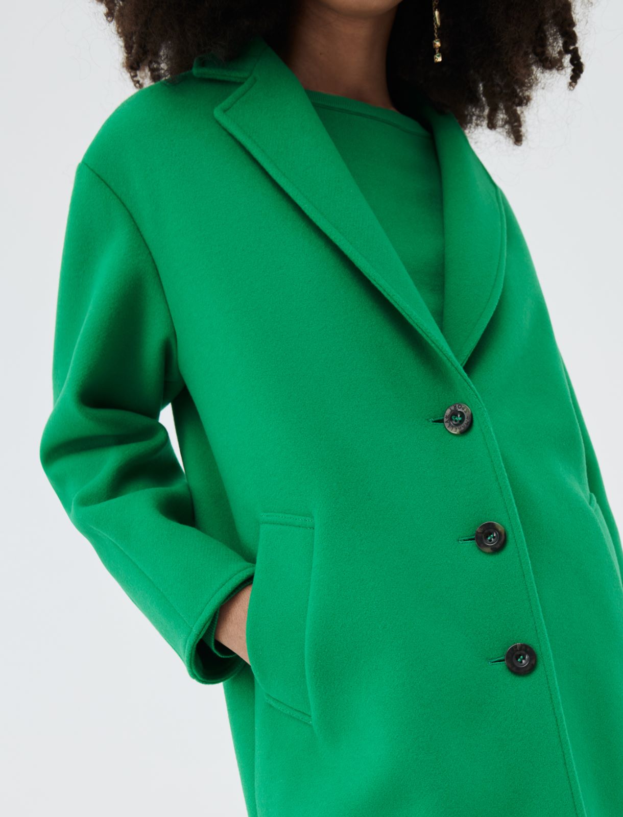 Cappotto in panno, verde - Marella