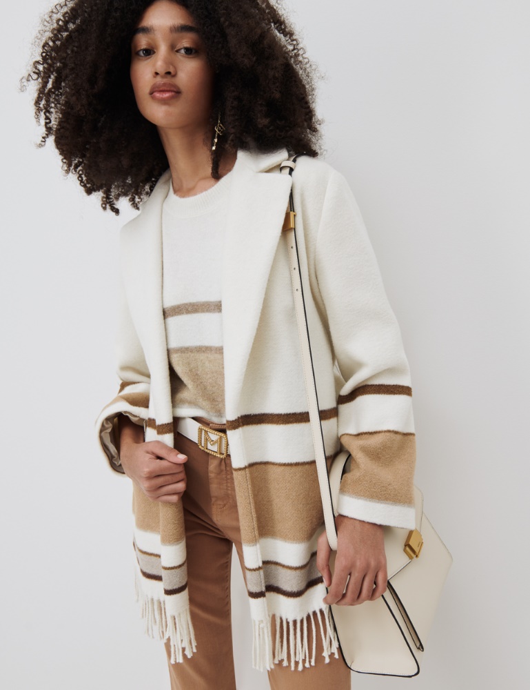 Fringed coat - Wool white - Marella