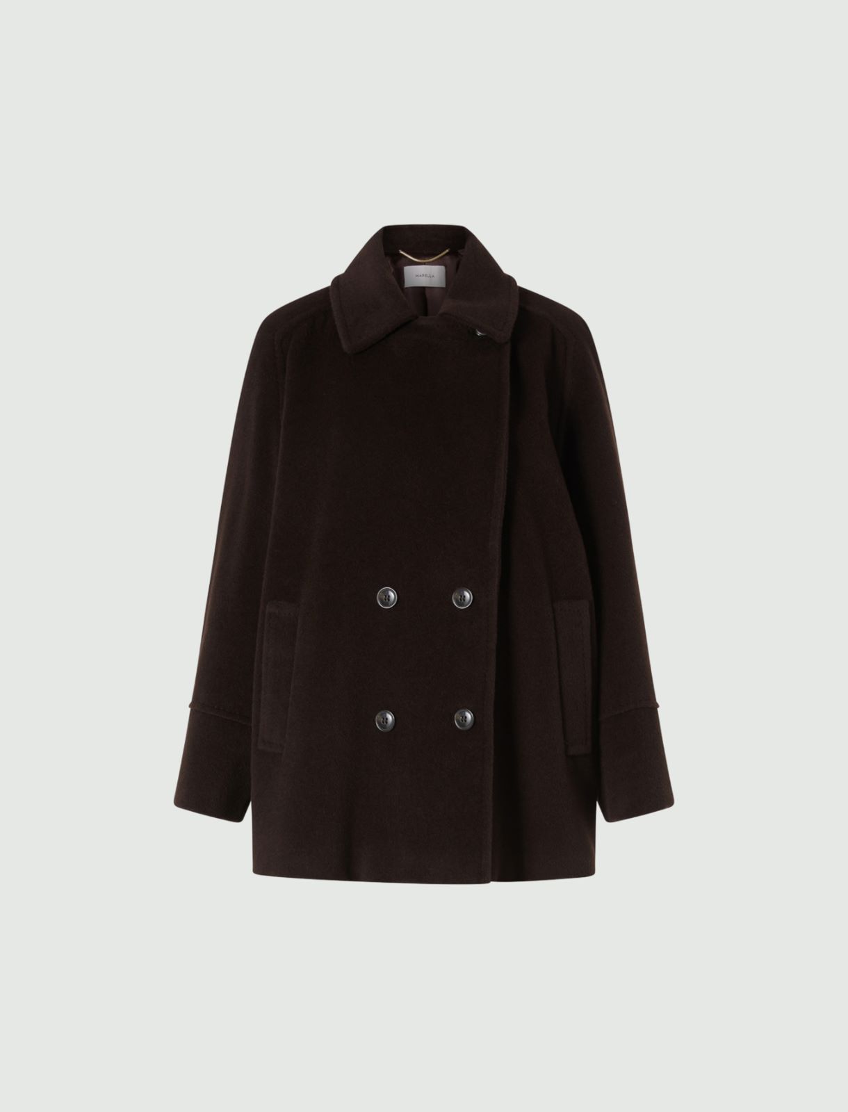 Pure wool pea coat - Brown - Marina Rinaldi