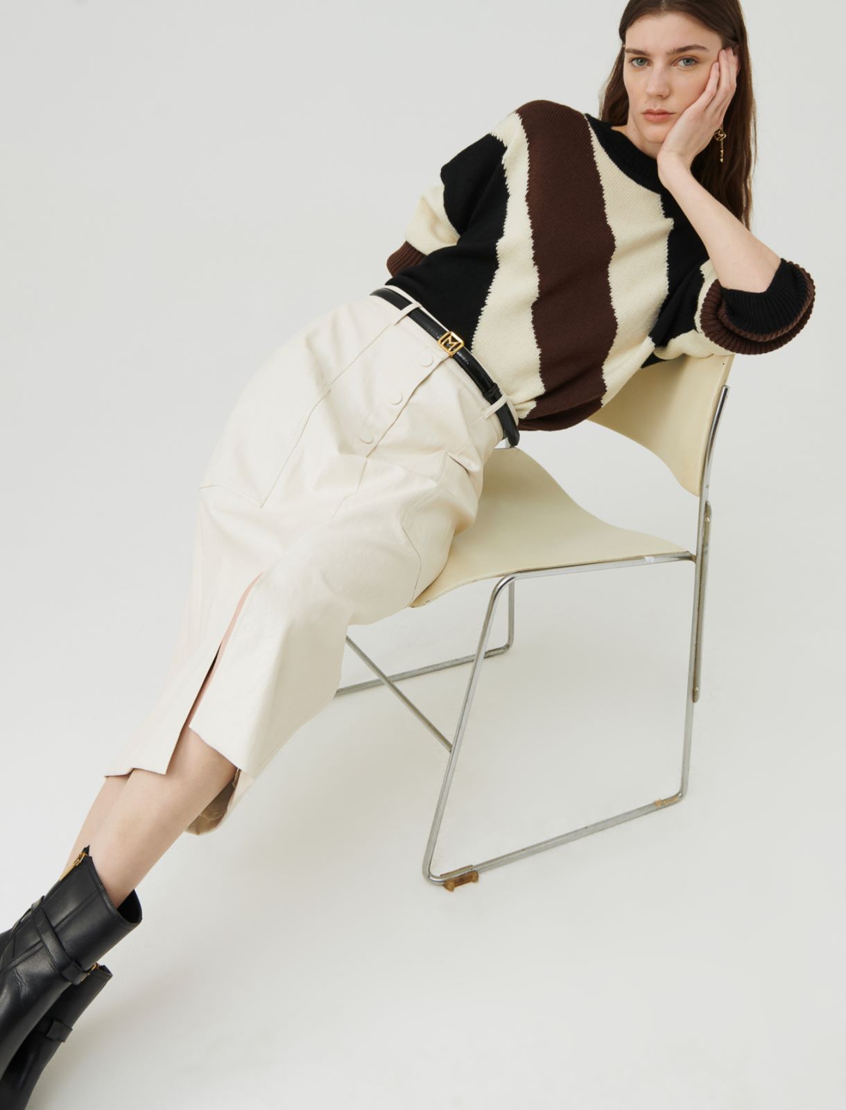 Coated skirt  - Cream - Marina Rinaldi - 3