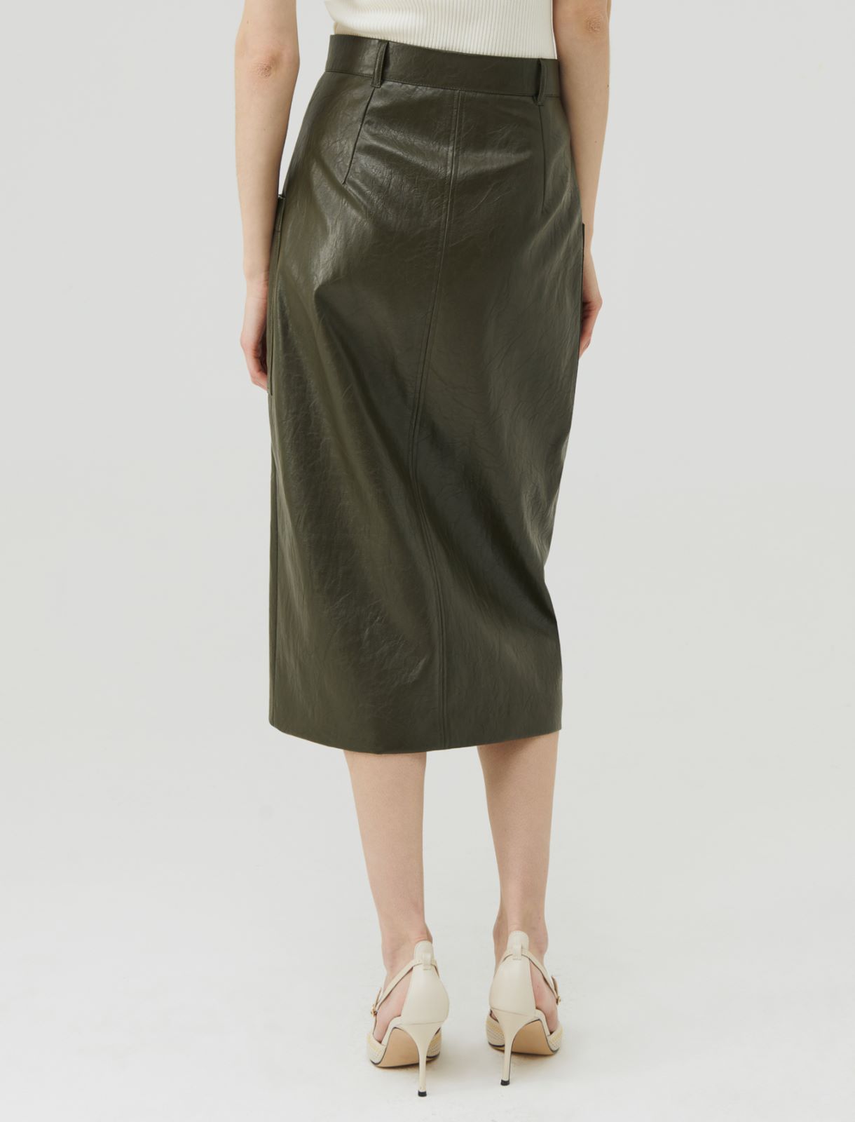 Coated skirt  - Kaki - Marina Rinaldi - 2