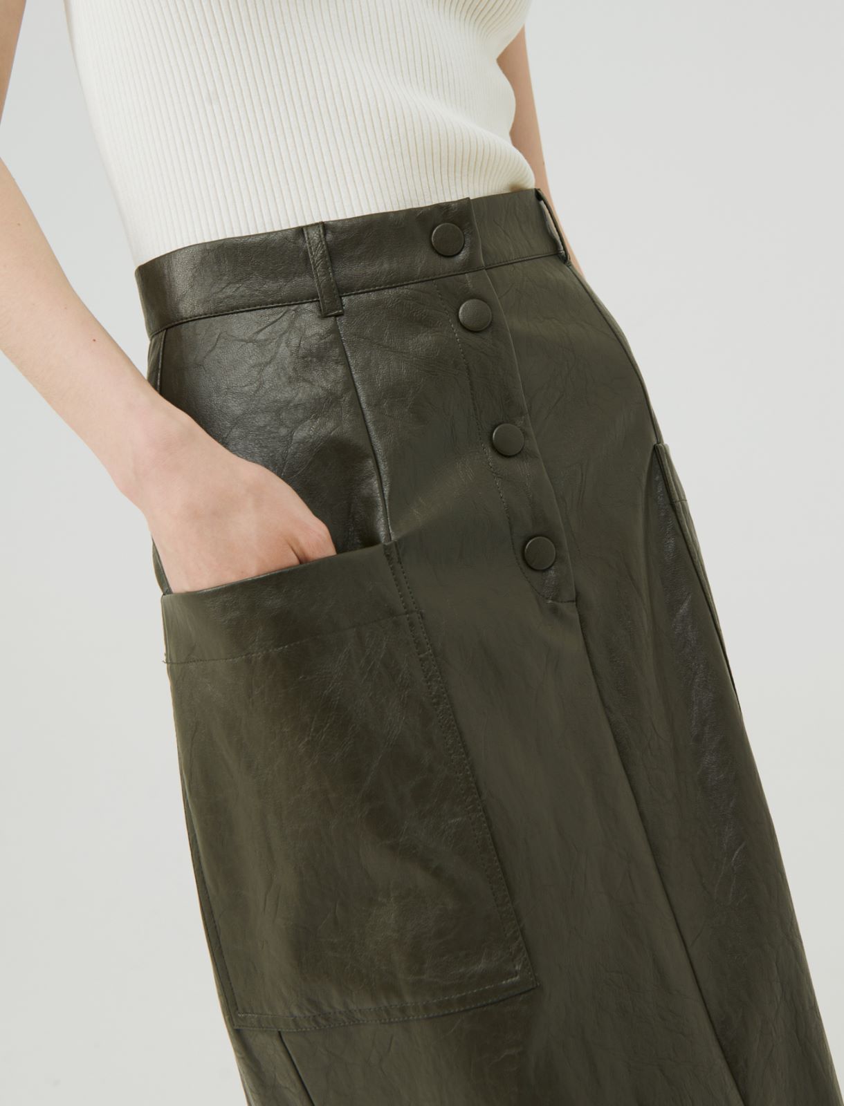 Coated skirt  - Kaki - Marella - 4