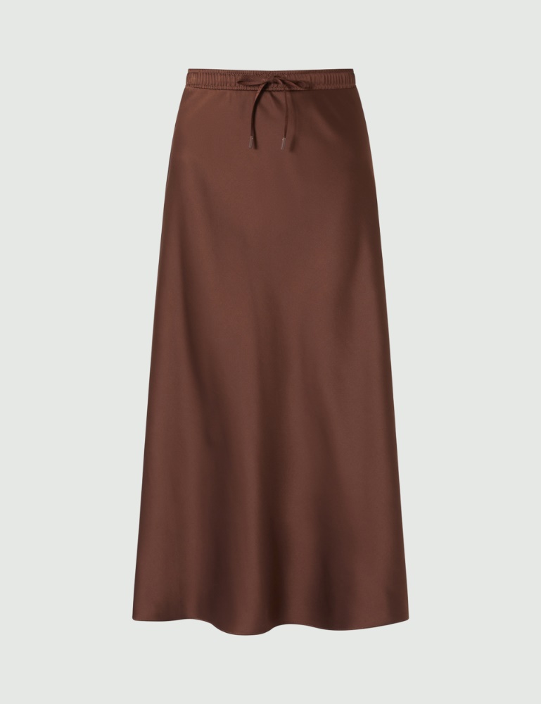 Satin skirt - Dark brown - Marella - 2