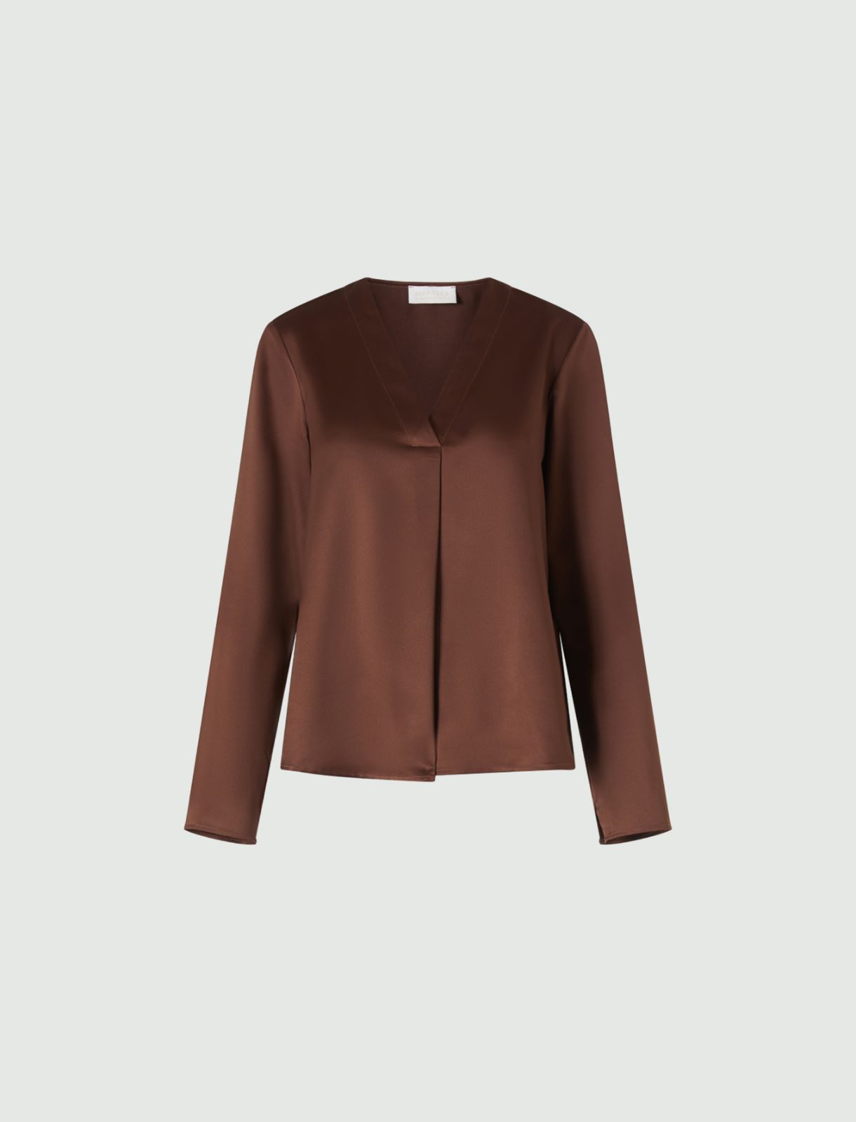 Satin blouse, dark brown - Marella