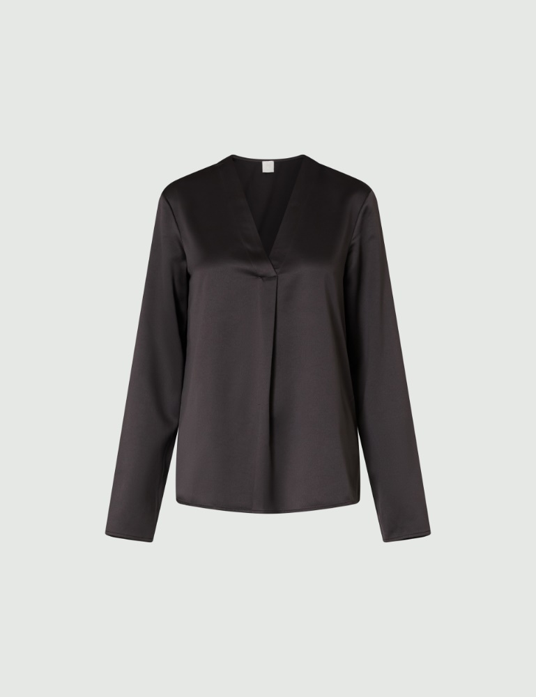 Satin blouse - Dark grey - Marella - 2