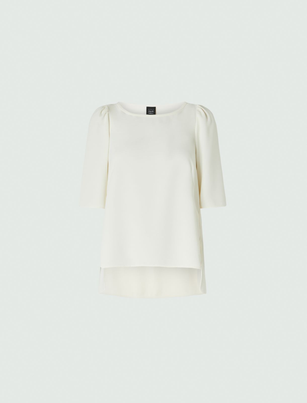Blusa in crêpe, bianco lana - Marella