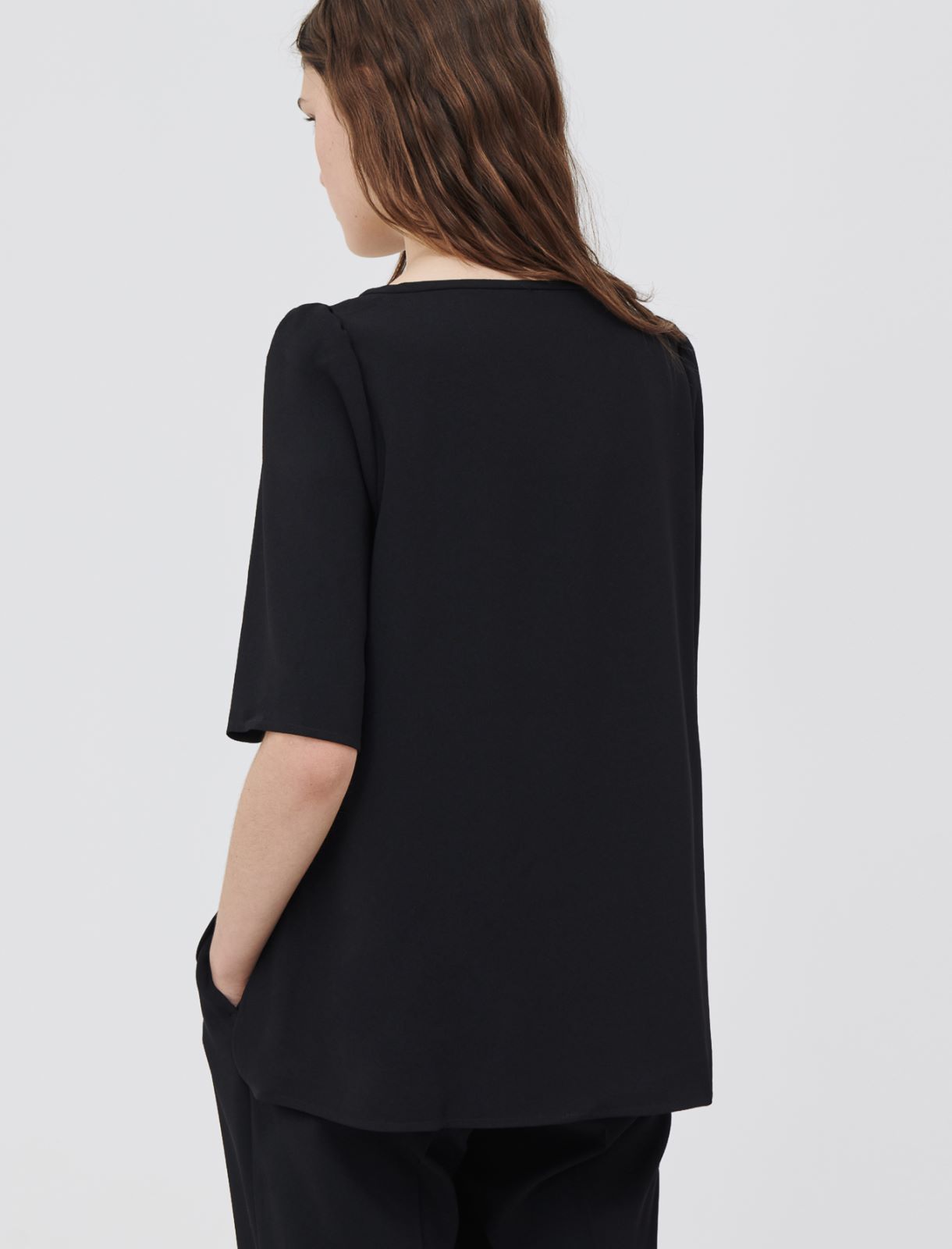 Crepe blouse, black - Marella
