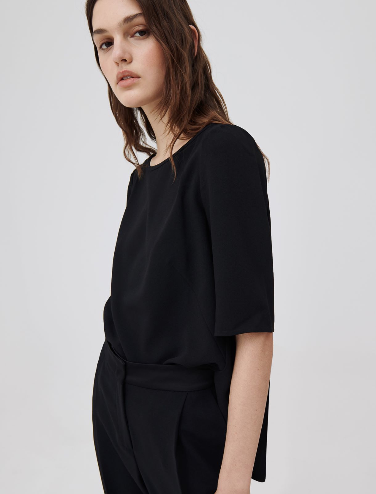 Crepe blouse, black - Marella