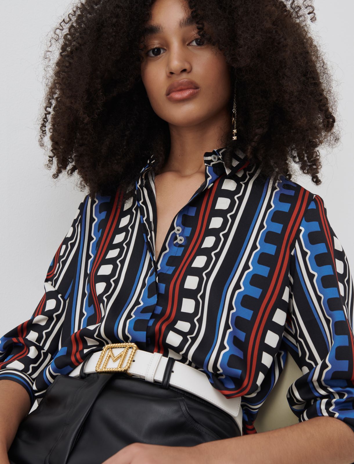 Patterned shirt, cornflower blue - Marella