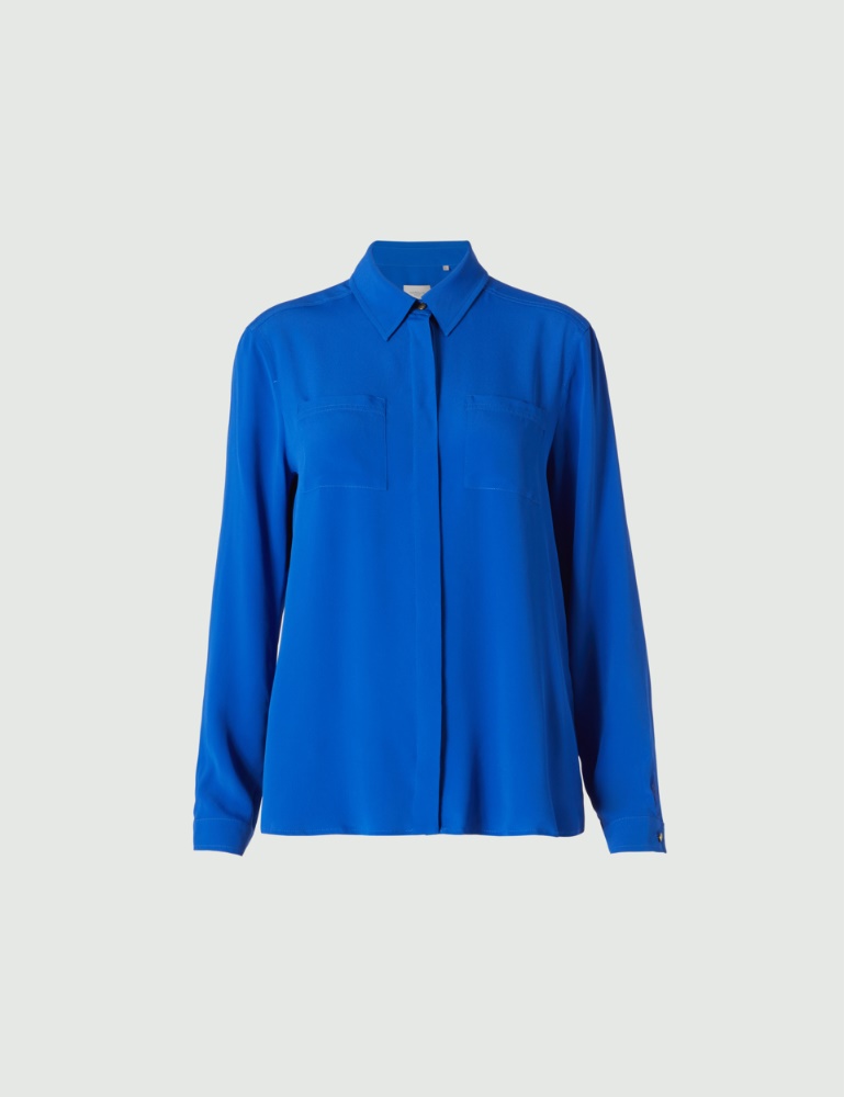 Crepe shirt - Cornflower blue - Marella - 2