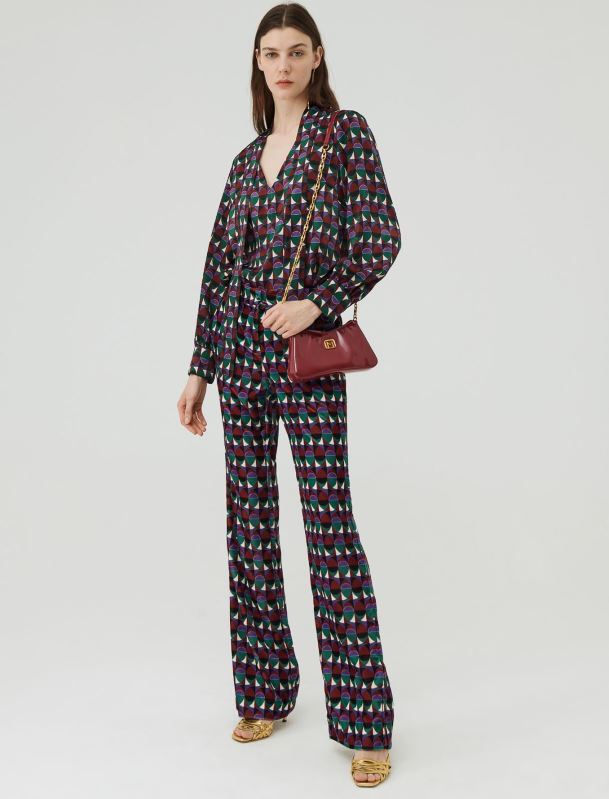 Satinbluse, dunkelgruen | Marella
