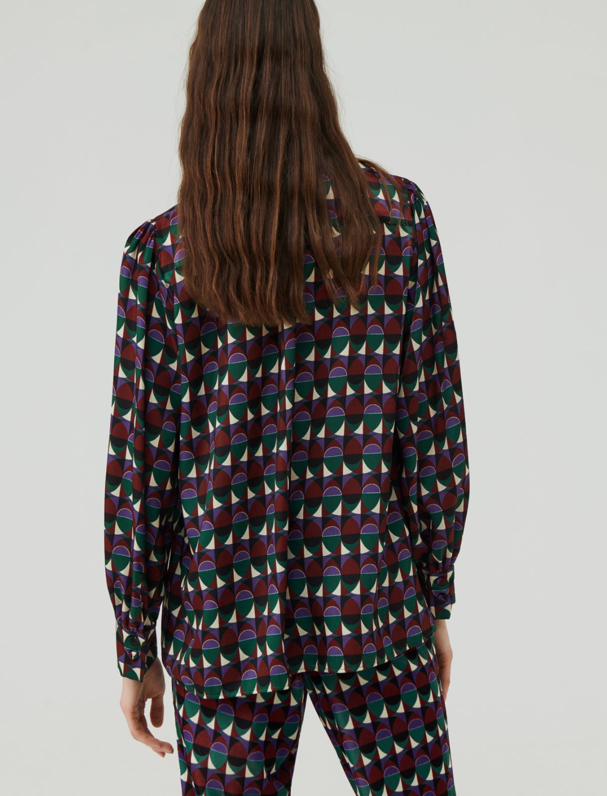 Satinbluse, dunkelgruen | Marella