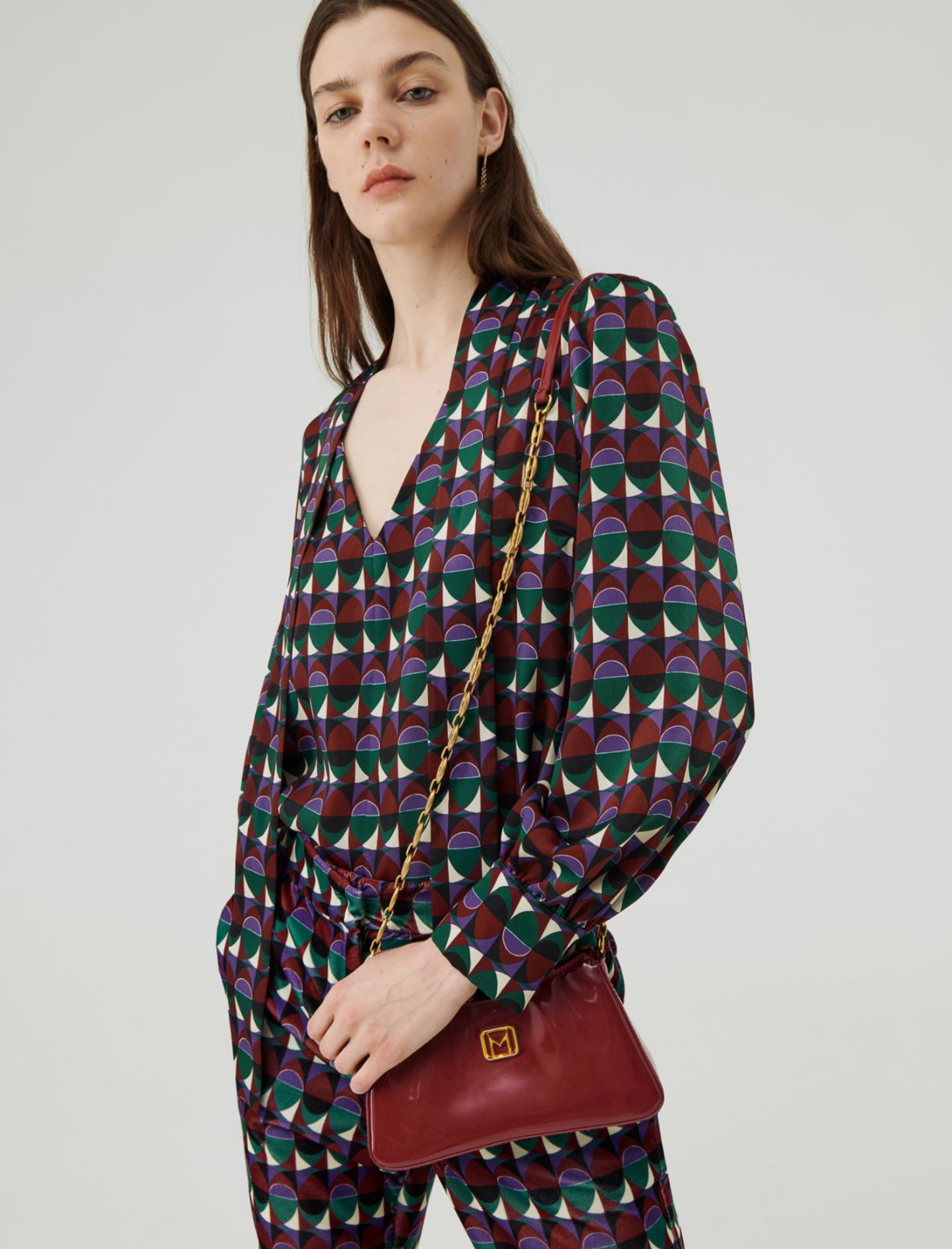 Satinbluse, dunkelgruen | Marella