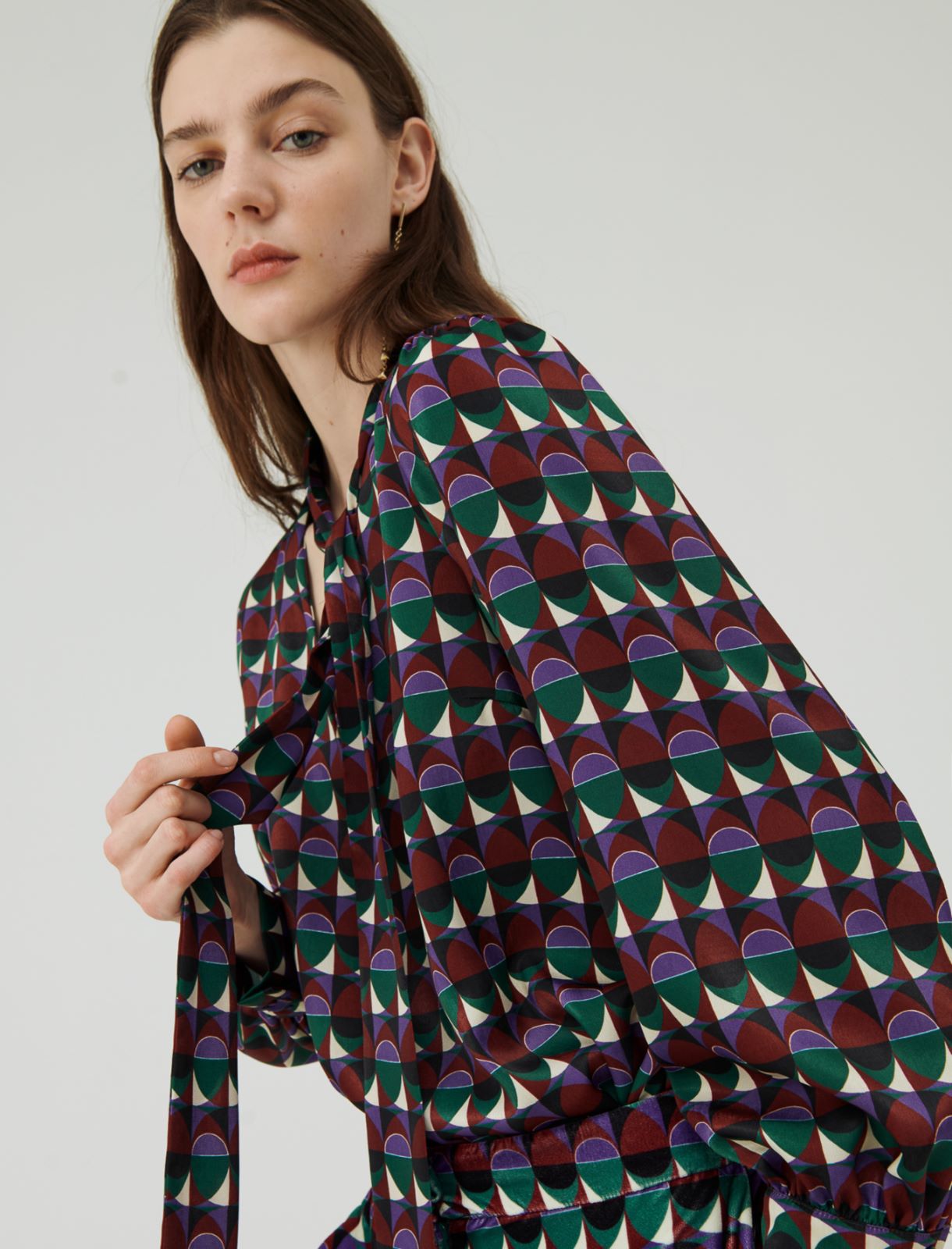 Satinbluse, dunkelgruen | Marella