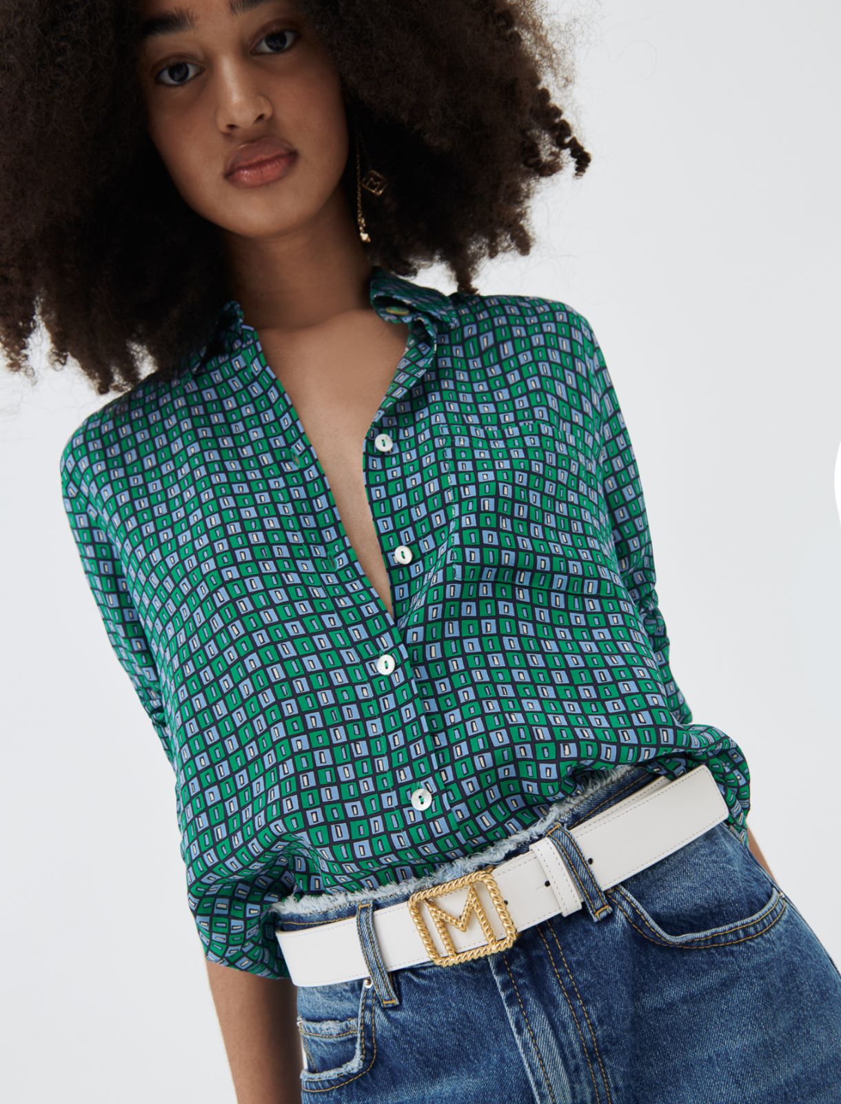 Silk shirt, green - Marella