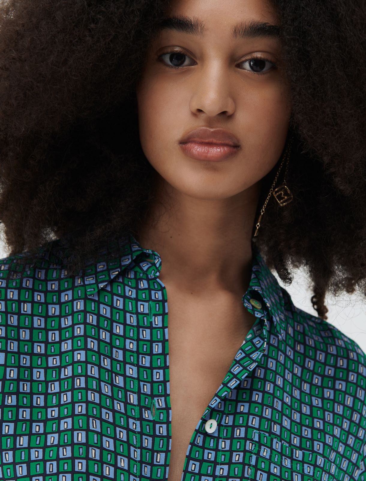 Silk shirt, green - Marella