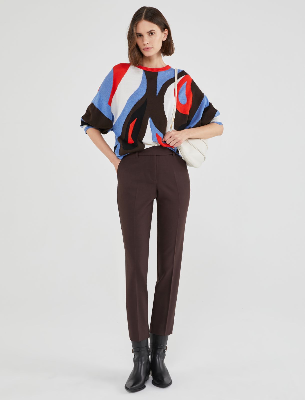 Wool-blend trousers, brown | Marella