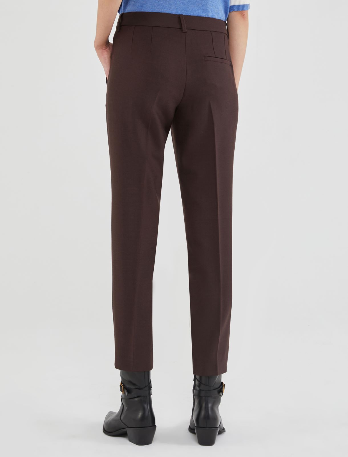 Wool-blend trousers, brown | Marella
