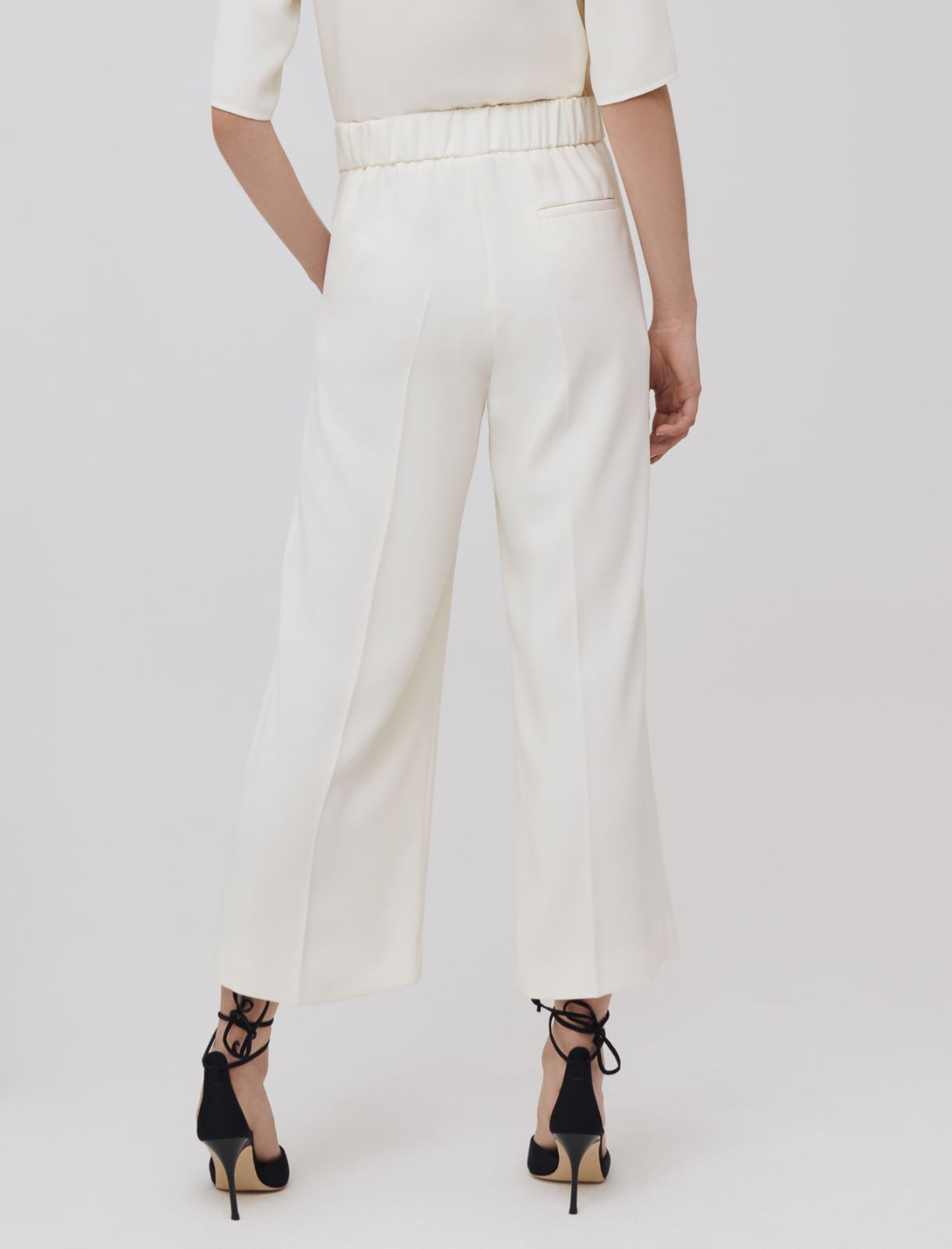 Crepe trousers, wool white - Marella