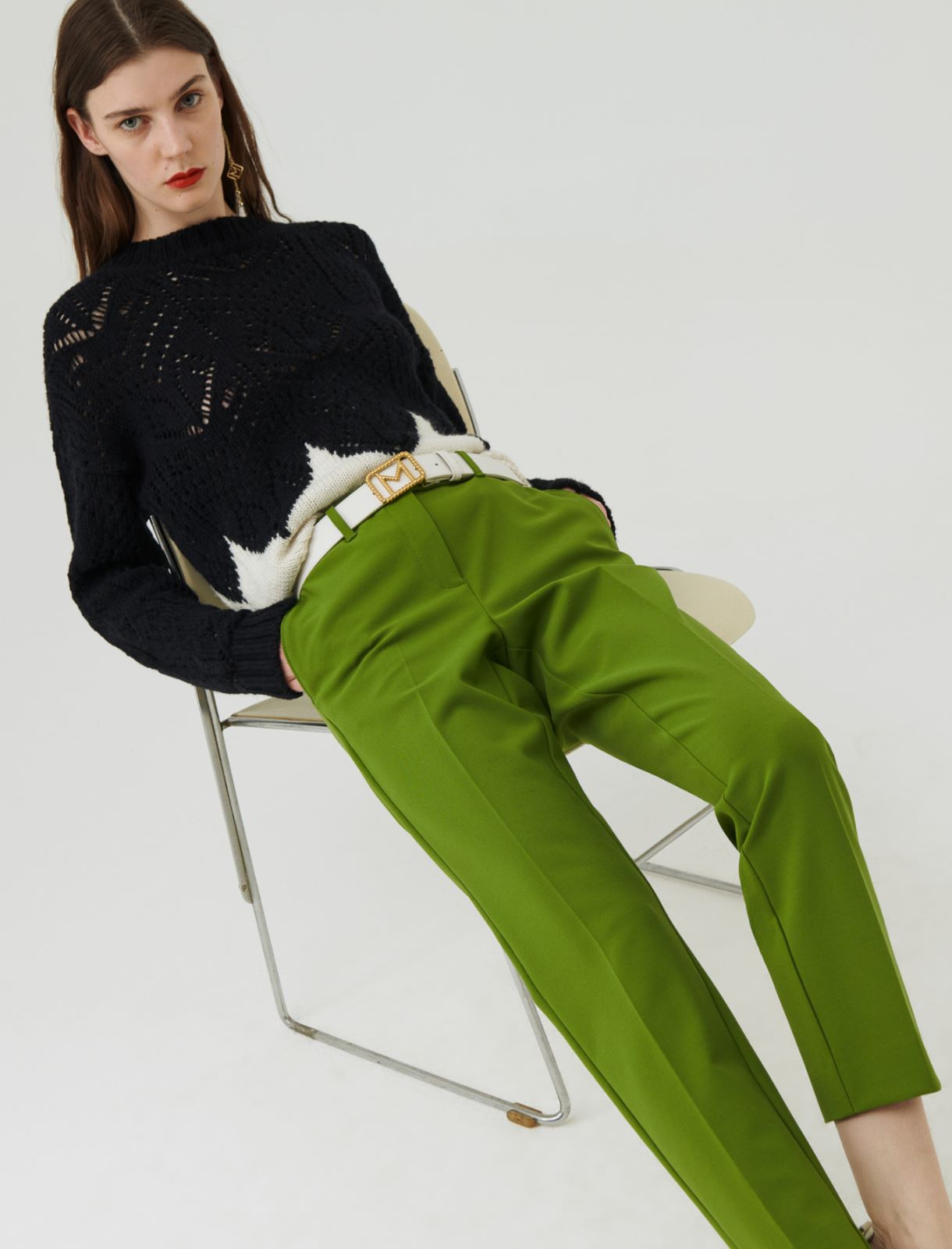 Chino pants, oil green | Marella