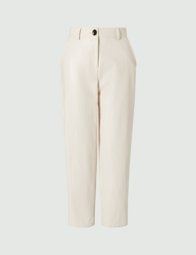Synthetic material trousers - Cream - Marella - 2