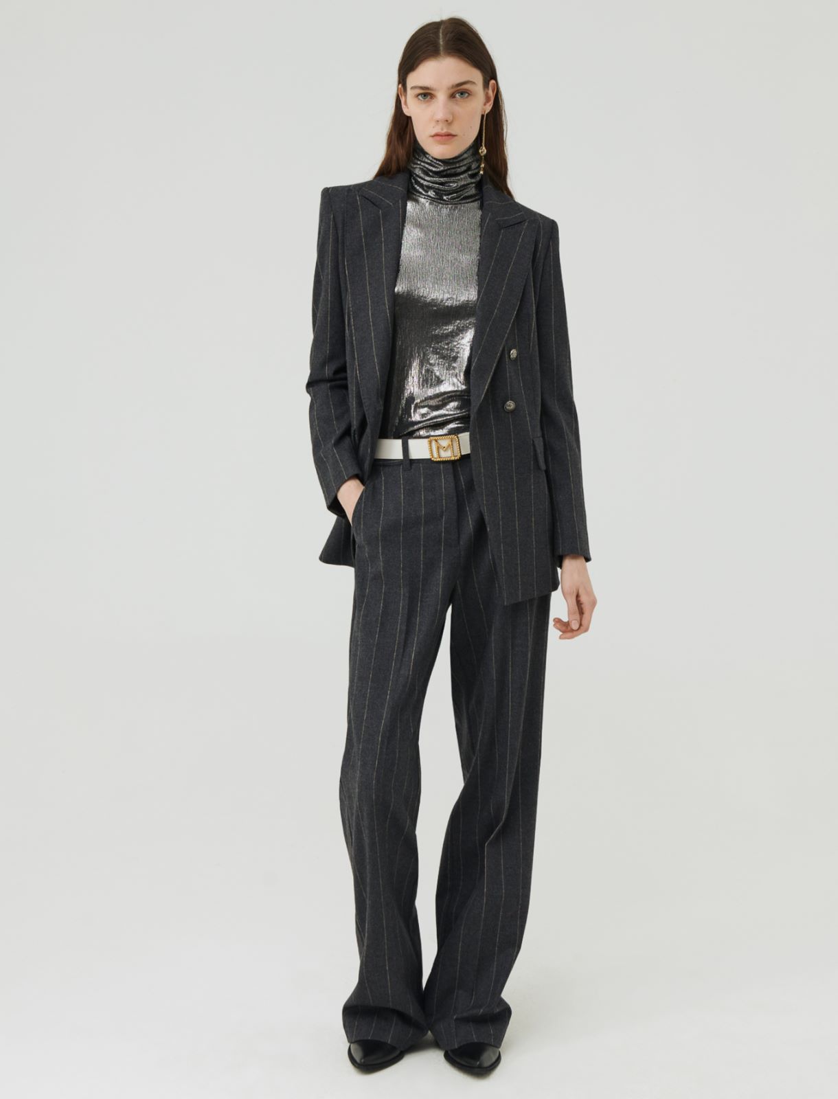 Flannel trousers - Melange dark grey - Marella