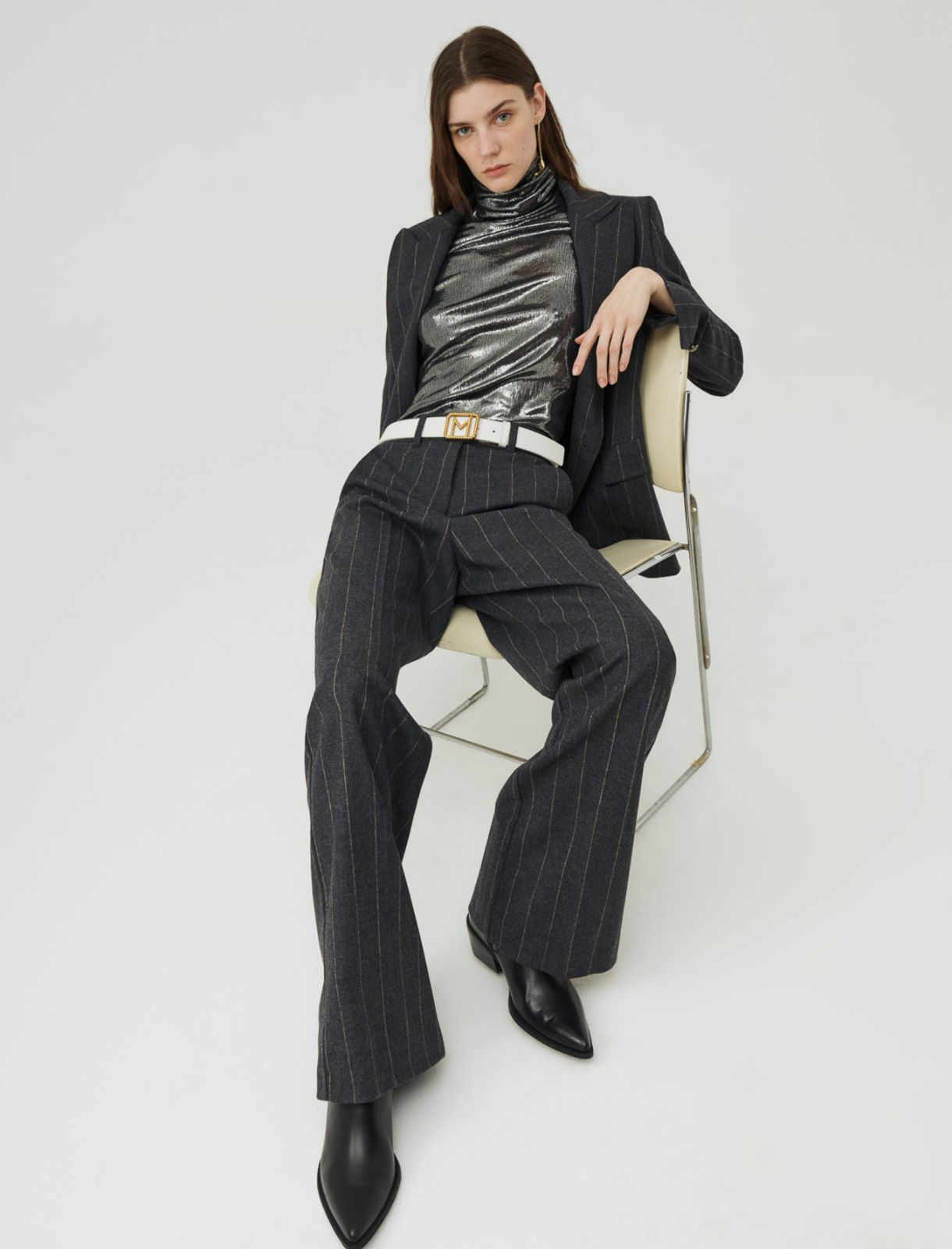 Flannel trousers - Melange dark grey - Marella - 3