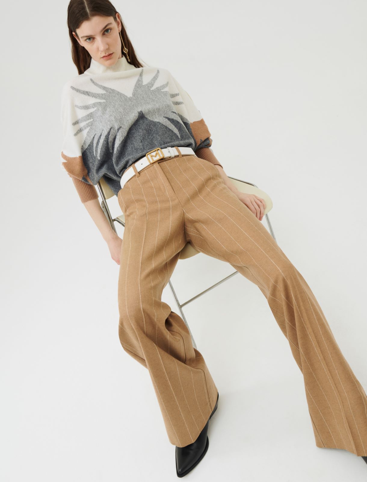 Flannel trousers, camel | Marella Flannel trousers - Camel - Marella - 3