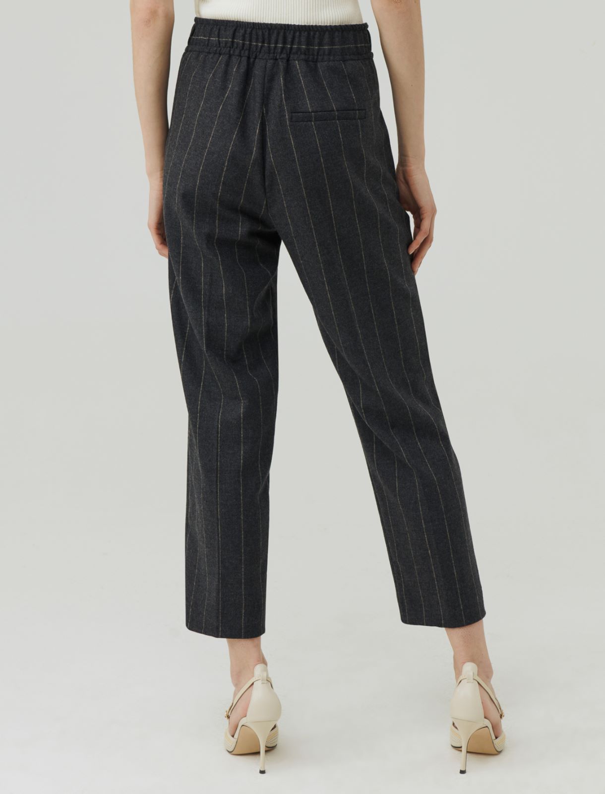 Flannel trousers - Melange dark grey - Marella - 2