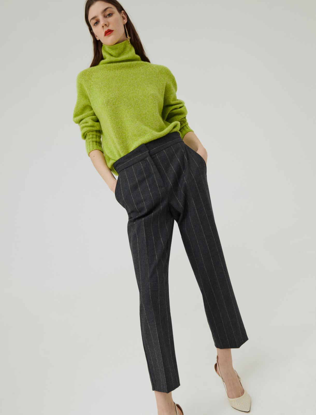 Flannel trousers - Melange dark grey - Marella - 3