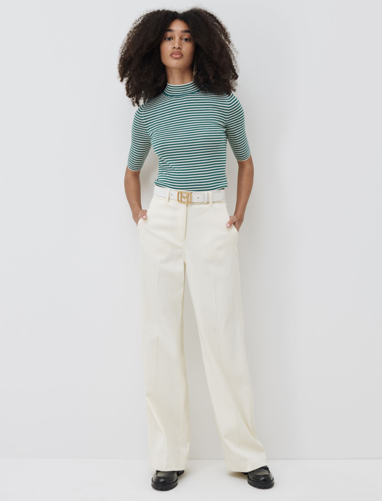 Straight trousers, cream - Marella