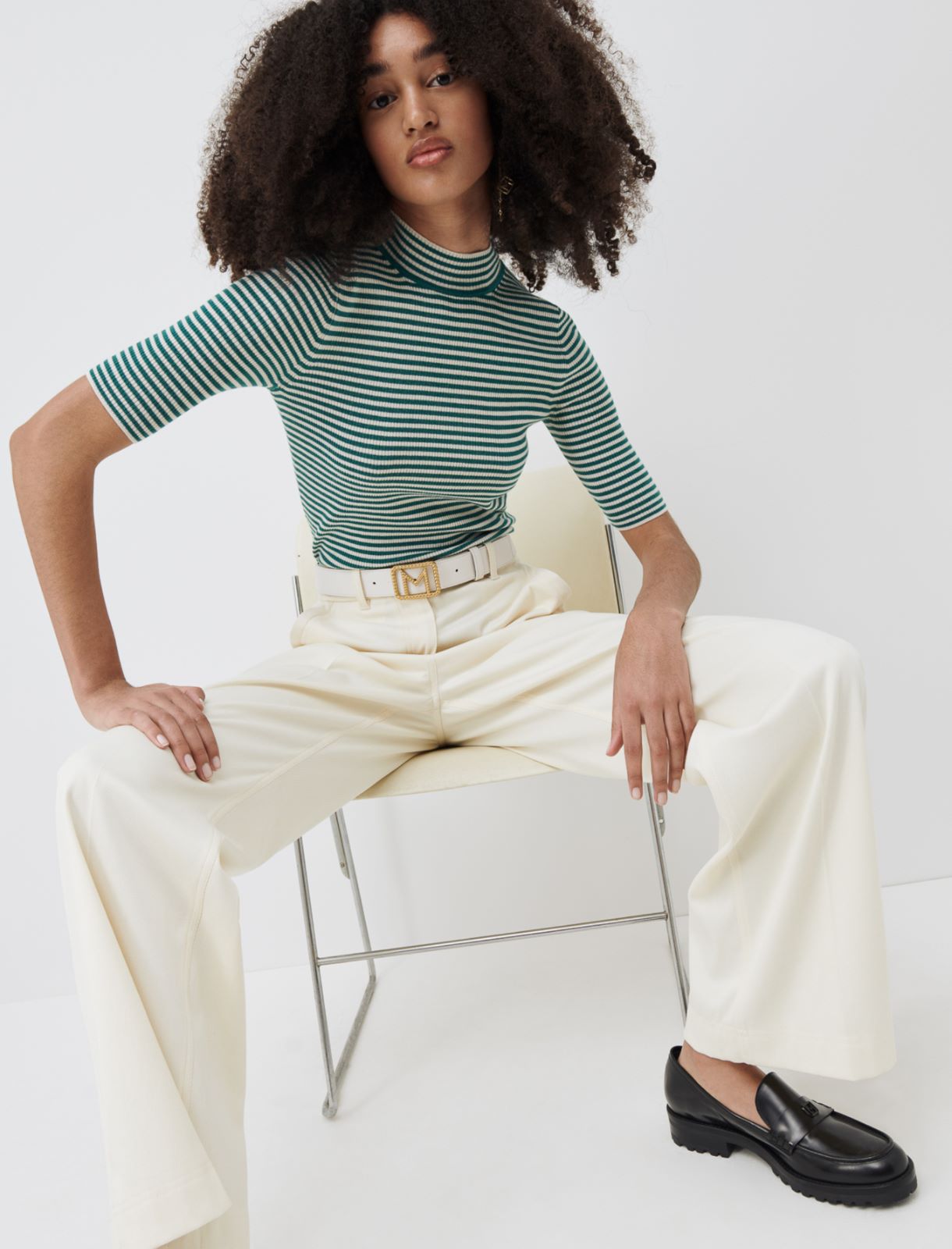 Straight trousers, cream - Marella