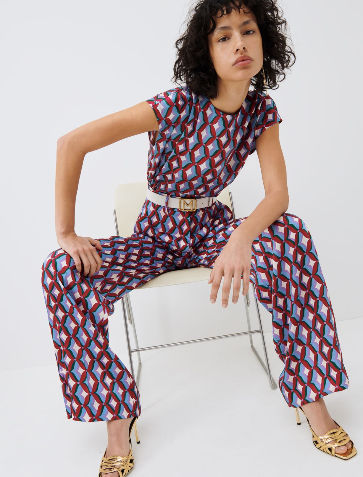 Patterned trousers, cherry | Marella Patterned trousers - Cherry - Marella - 3