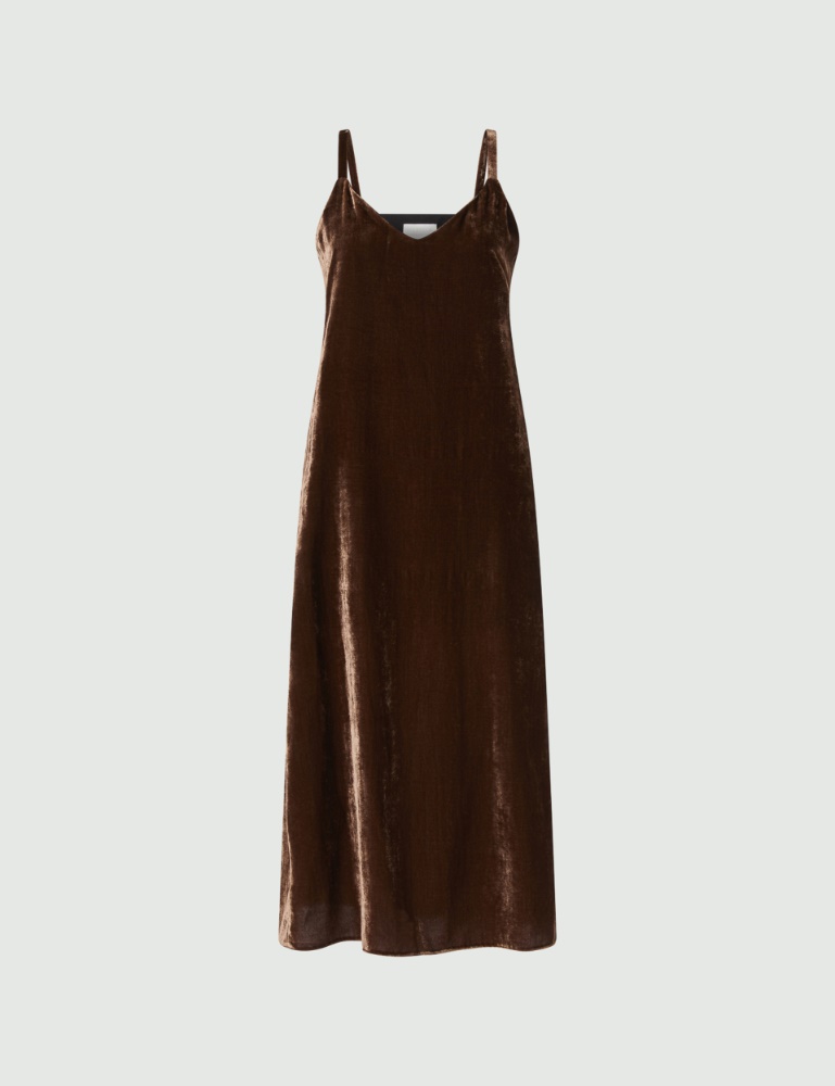 Velvet dress - Dark brown - Marella - 2