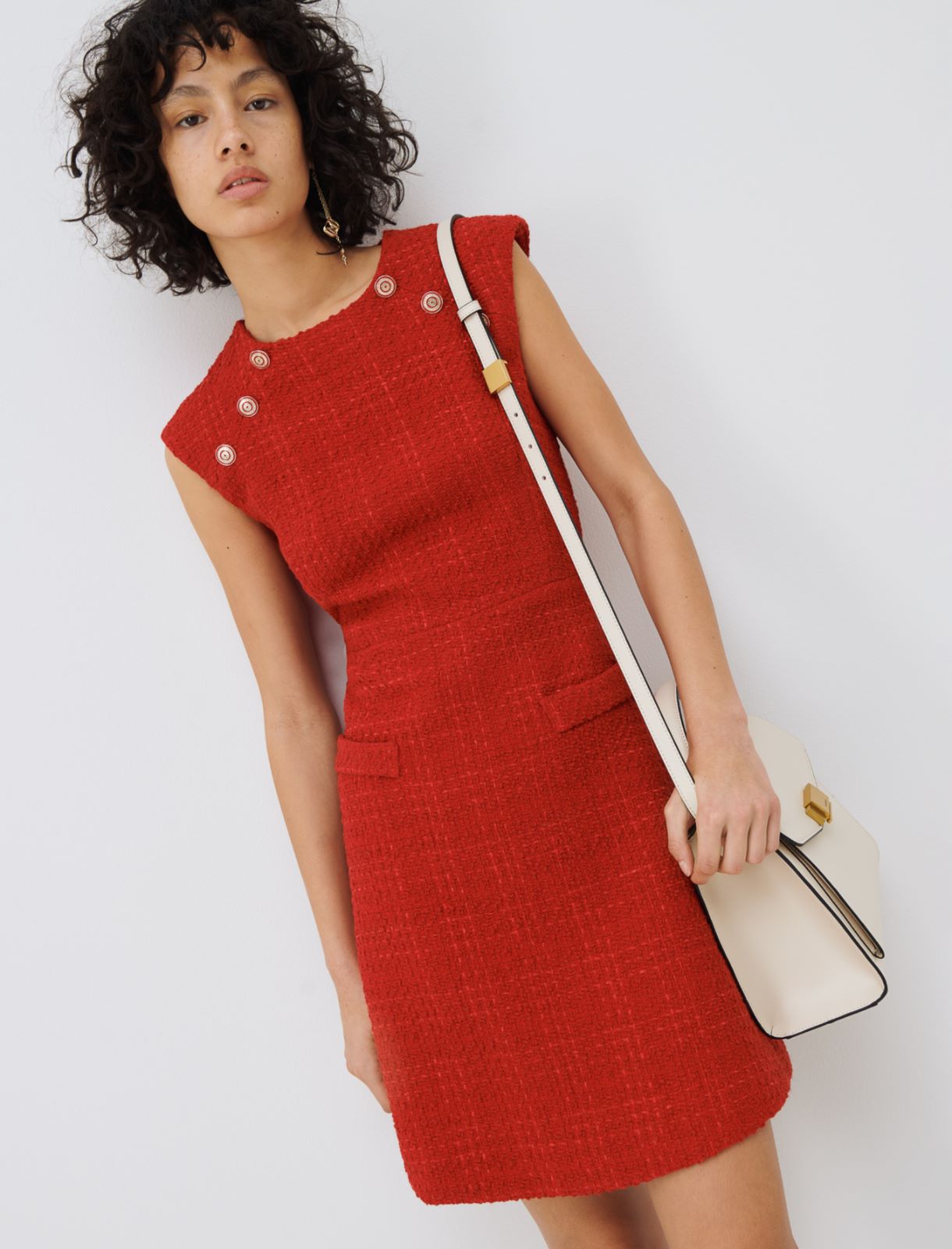Tweed dress - Red - Marella - 4