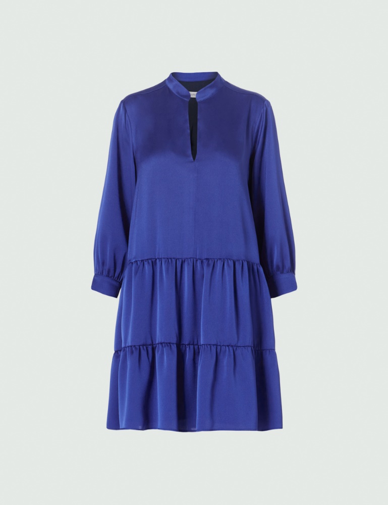 Satin A-line dress - Cornflower blue - Marella - 2