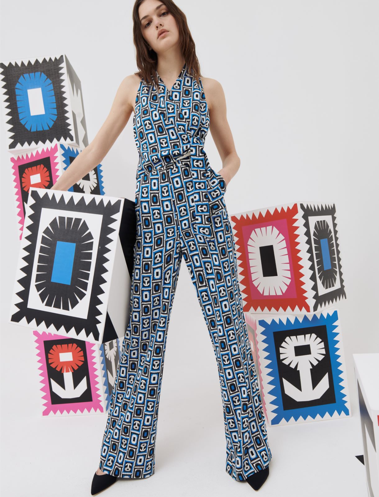 Printed jumpsuit - Cornflower blue - Marina Rinaldi - 3