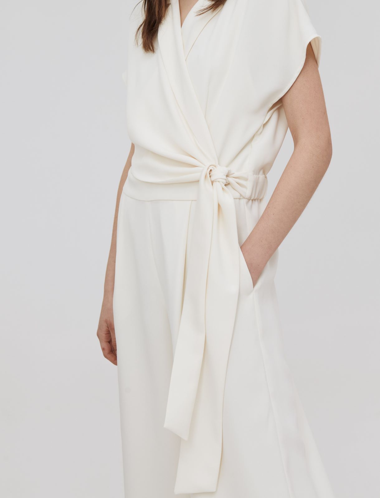 Crepe jumpsuit - Wool white - Marina Rinaldi - 4