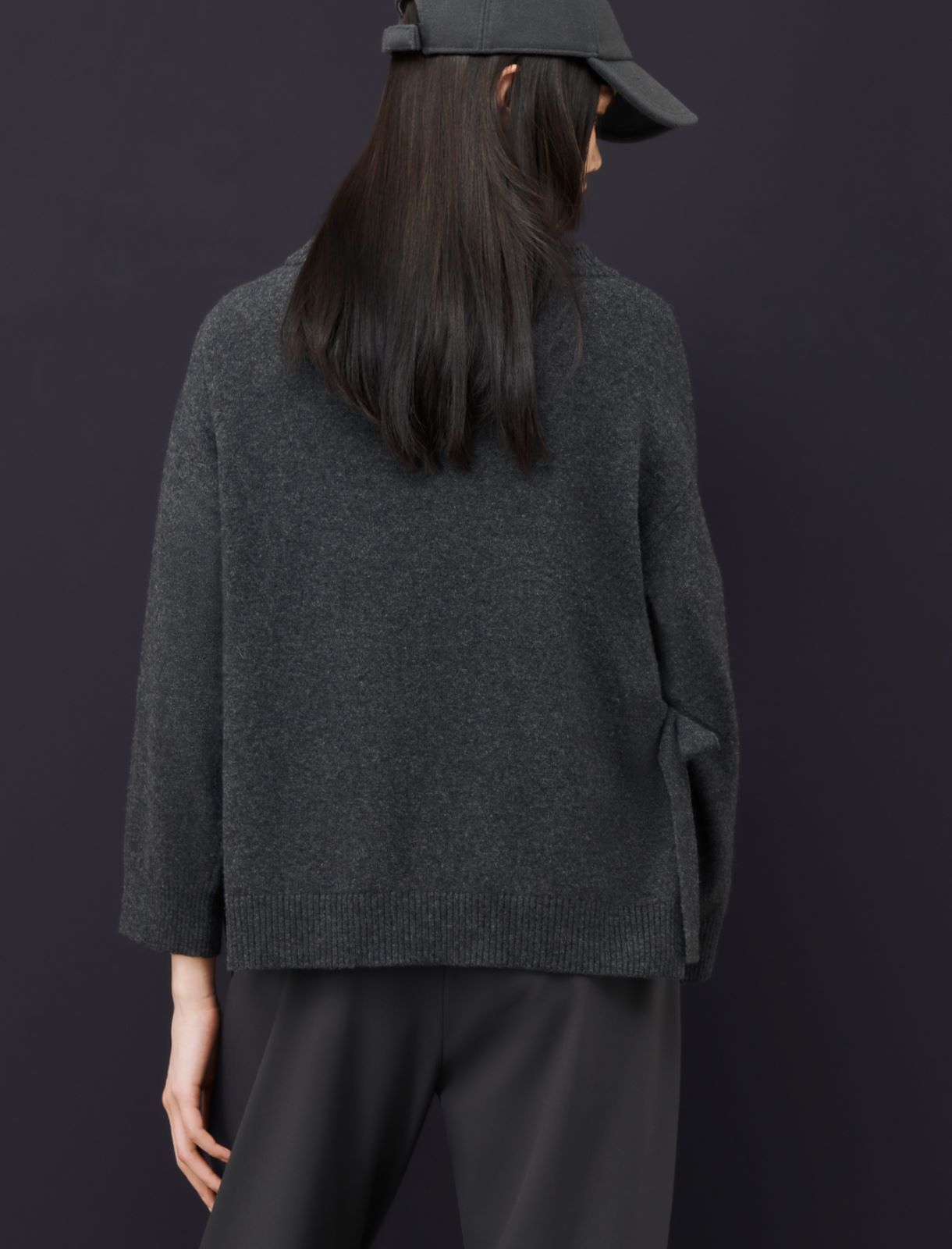 Boxy jumper, dark grey | Marella