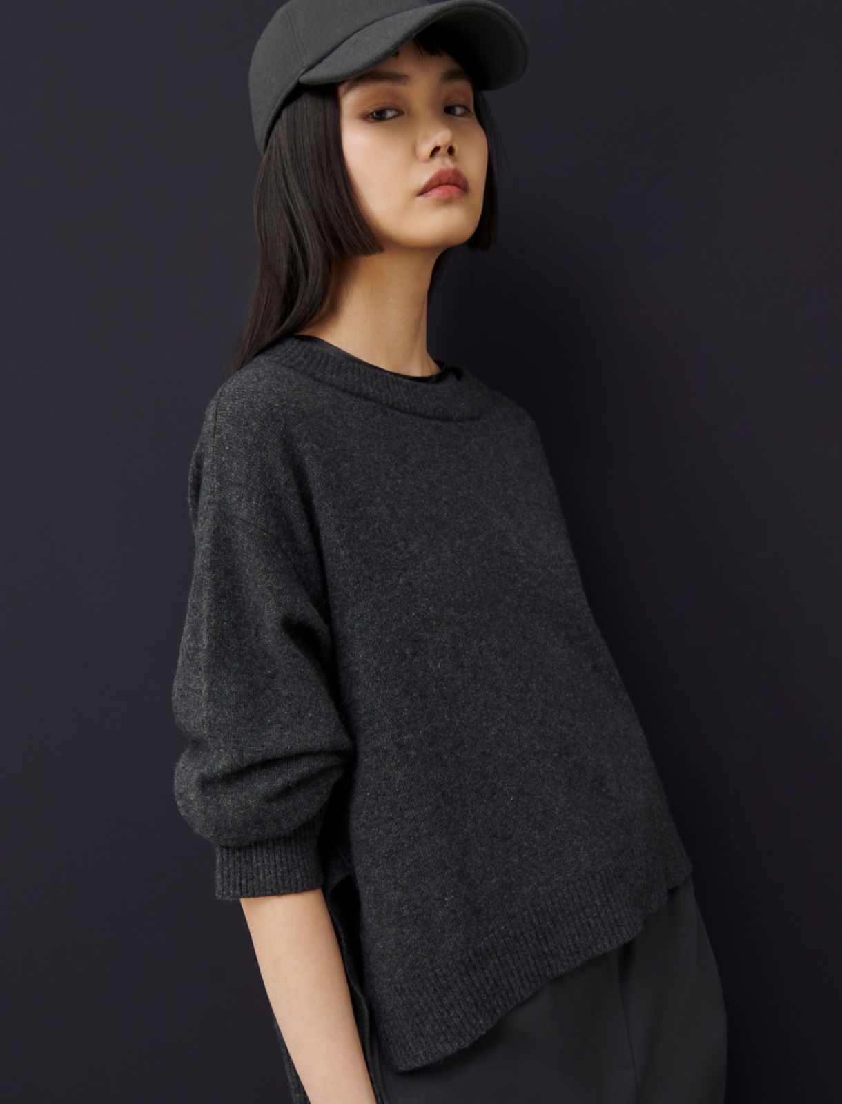 Boxy jumper, dark grey | Marella