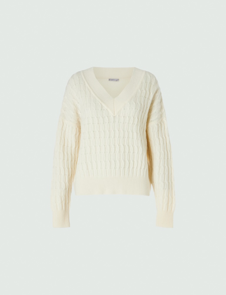 V-neck sweater - White - Marella - 2