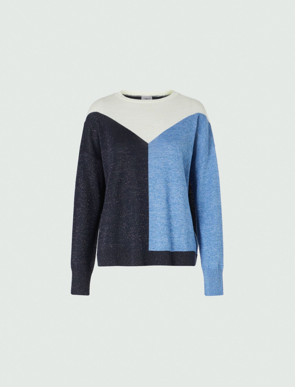 Inlay sweater - Midnightblue - Marella - 5