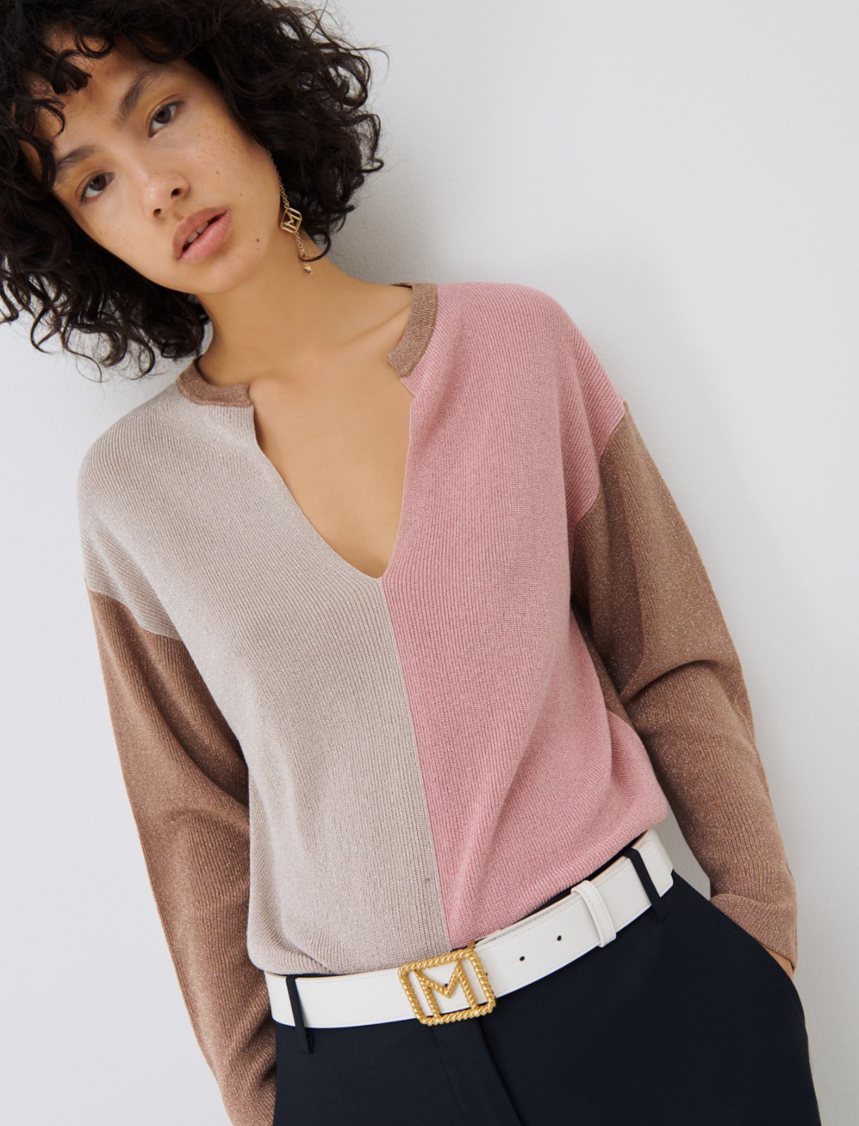 Colour-block sweater - Antique rose - Marella - 3